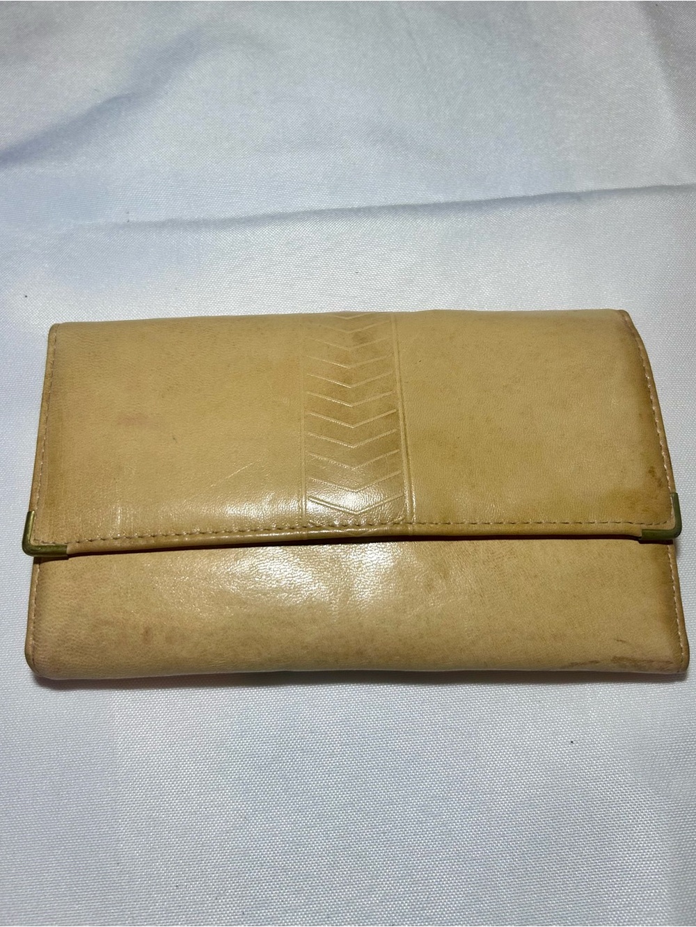 Vintage Lambskin Princess Gardner Beige Check Book Wallet and Coin Purse